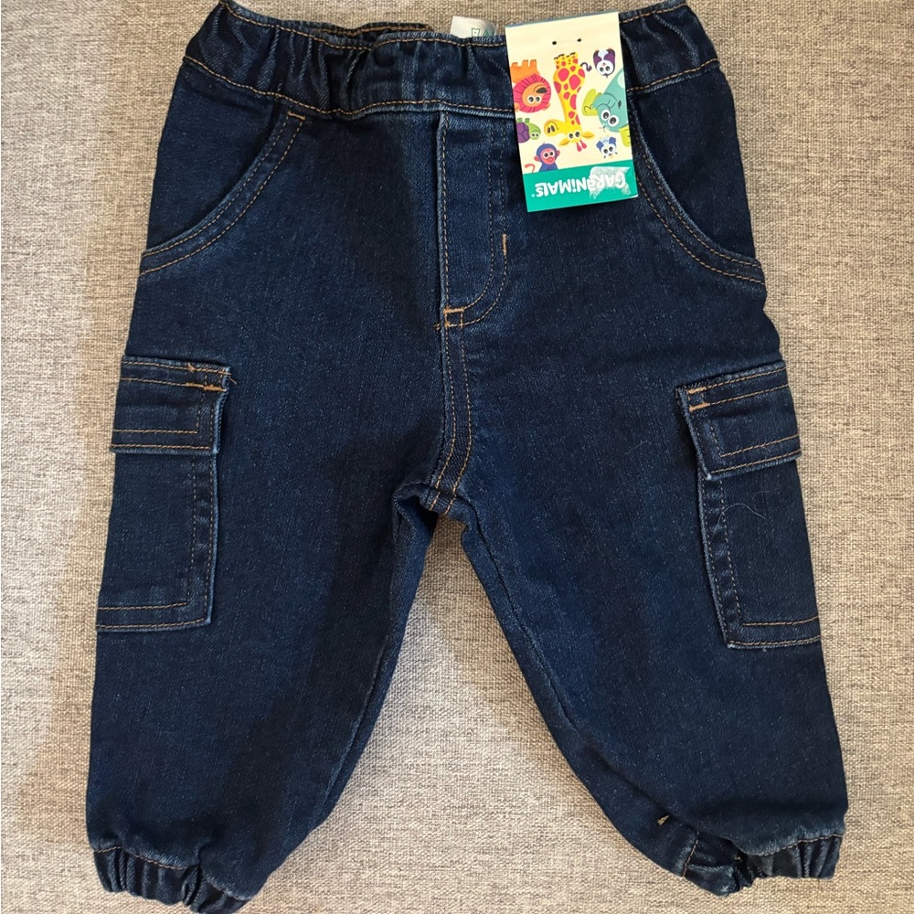 NWT Garanimals Baby Cargo Jeans, Size 0-3 months
